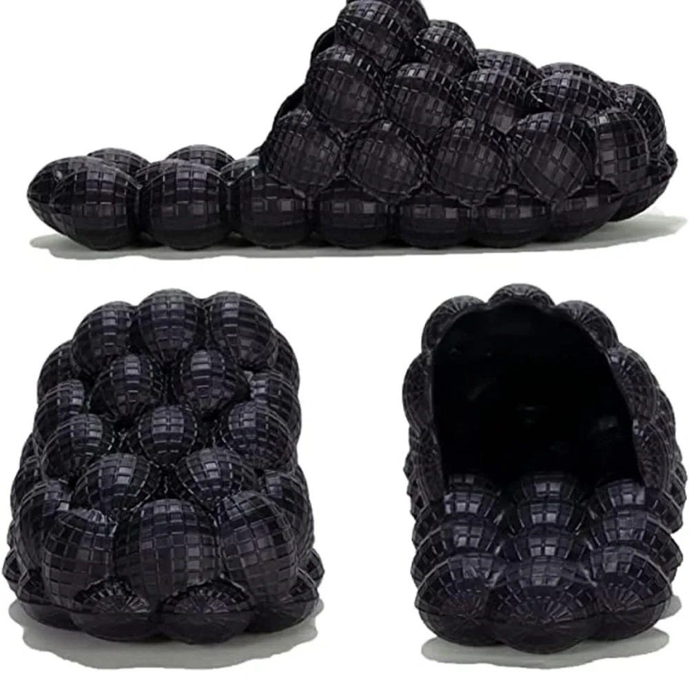 Massage Bubble Black Slides Size 9/9.5 Unisex NEW
